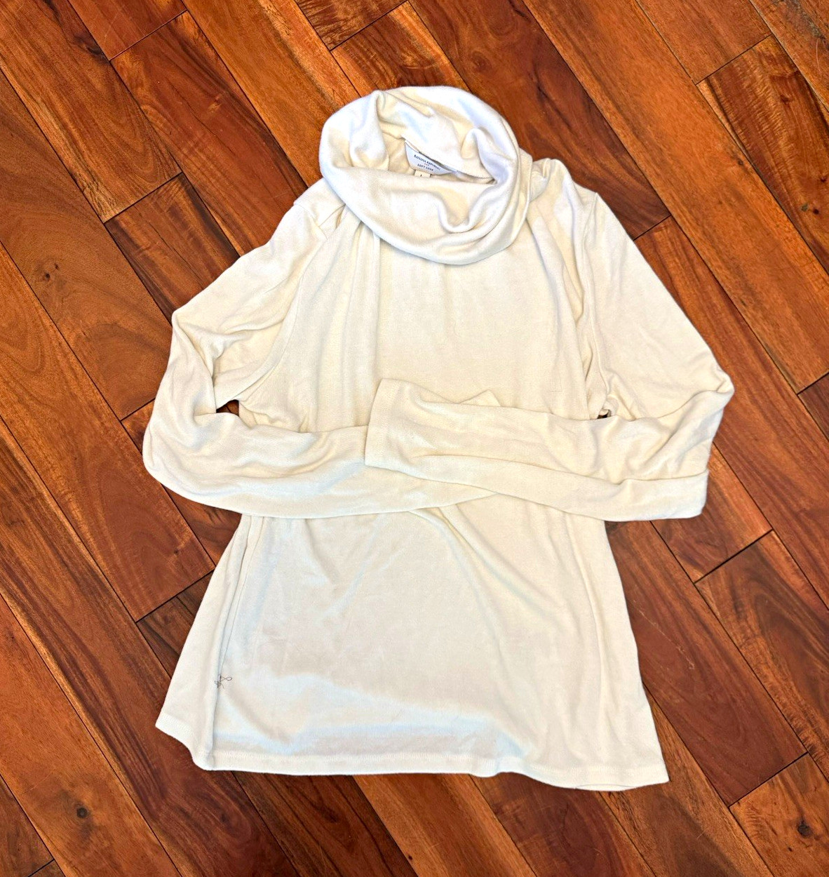 Banana Republic Women’s White Knit Cowl Neck Pullover Top Long Sleeve L