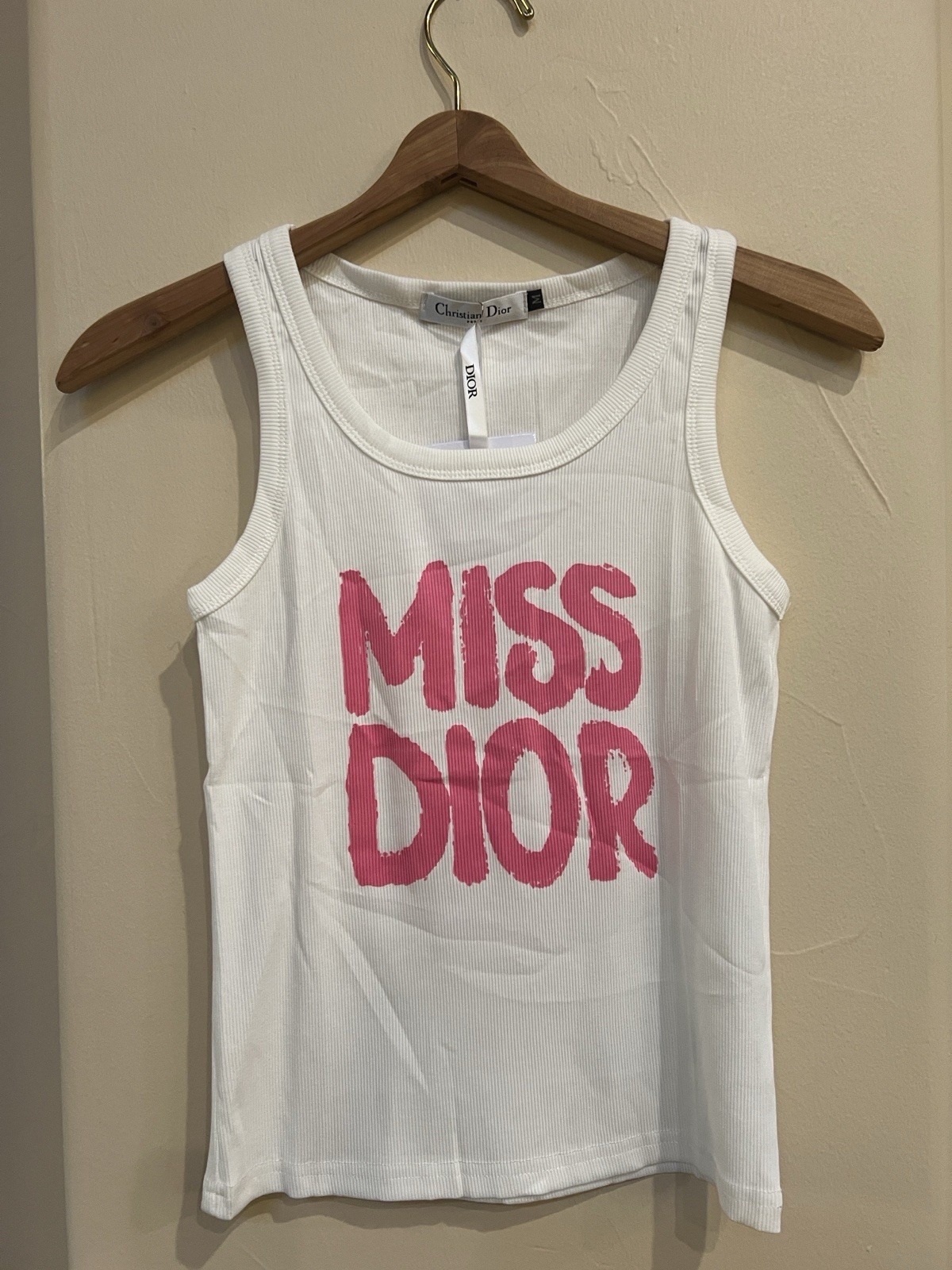 Christian Dior ‘Miss Dior’ Tank Top White and Pink NWT