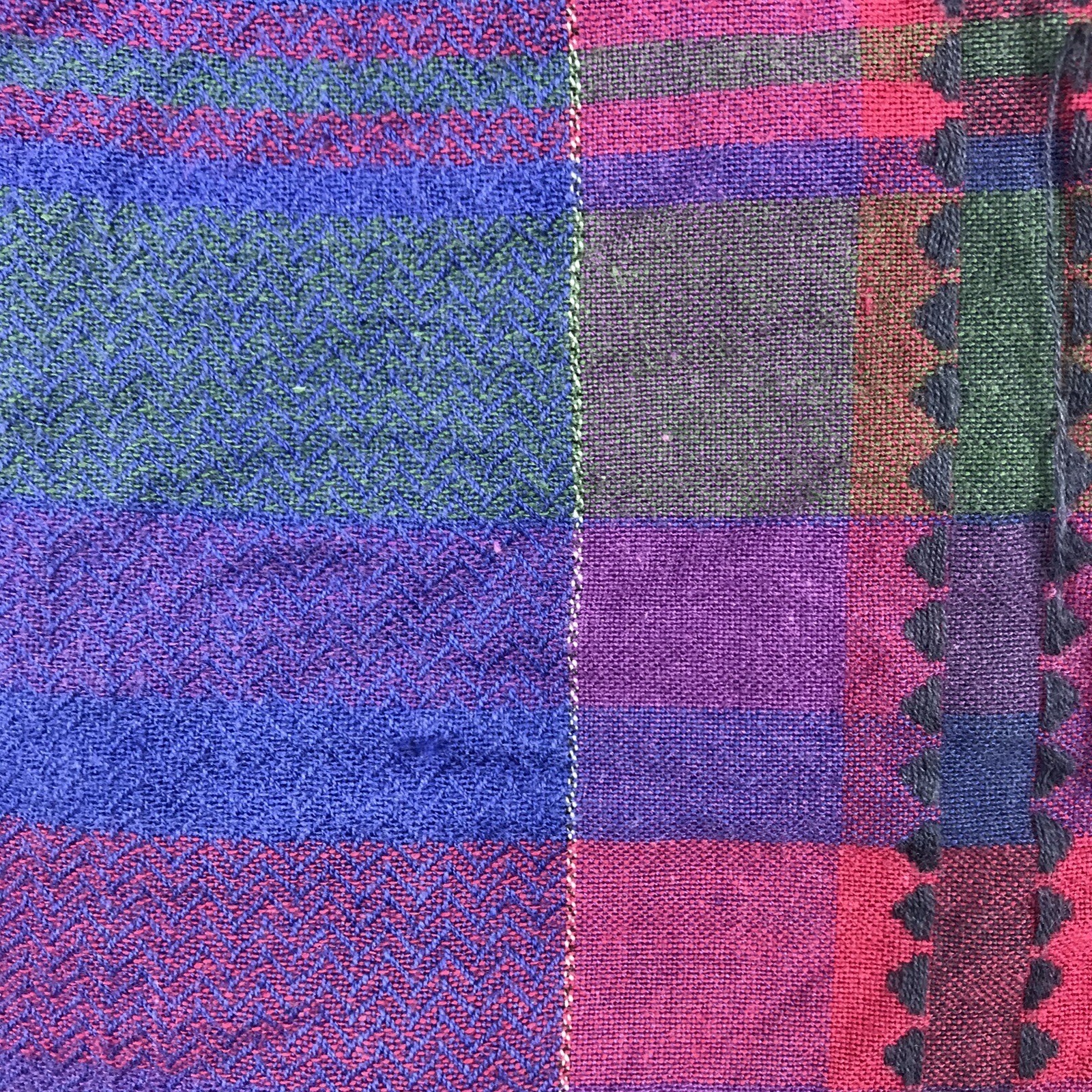 Cabin Creek Plaid Button Up Purple Blue Green Red Colorful 80s 90s Womens Large