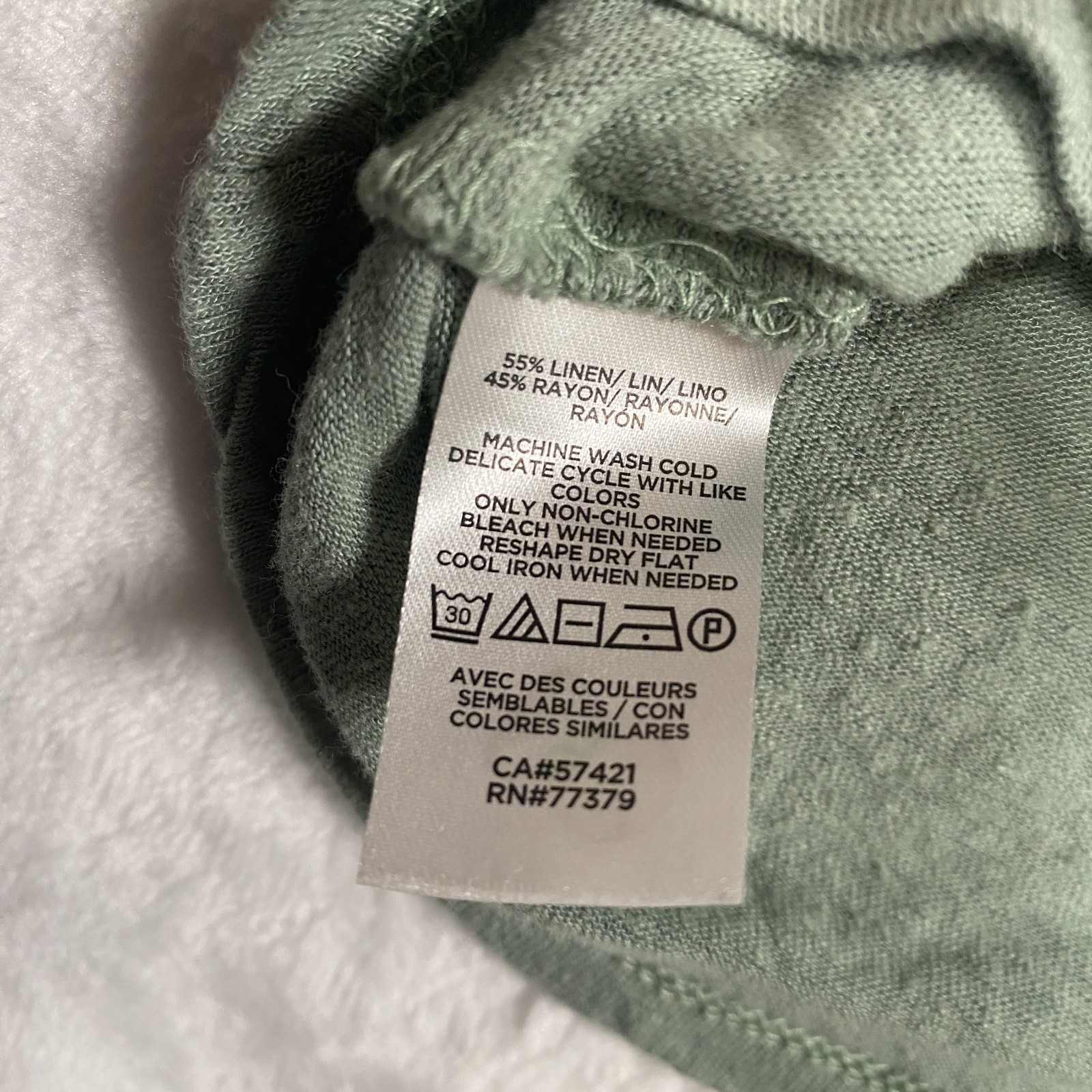 Ann Taylor Factory Women’s Linen Blend Top Sage Green Size Medium Tie Sleeves