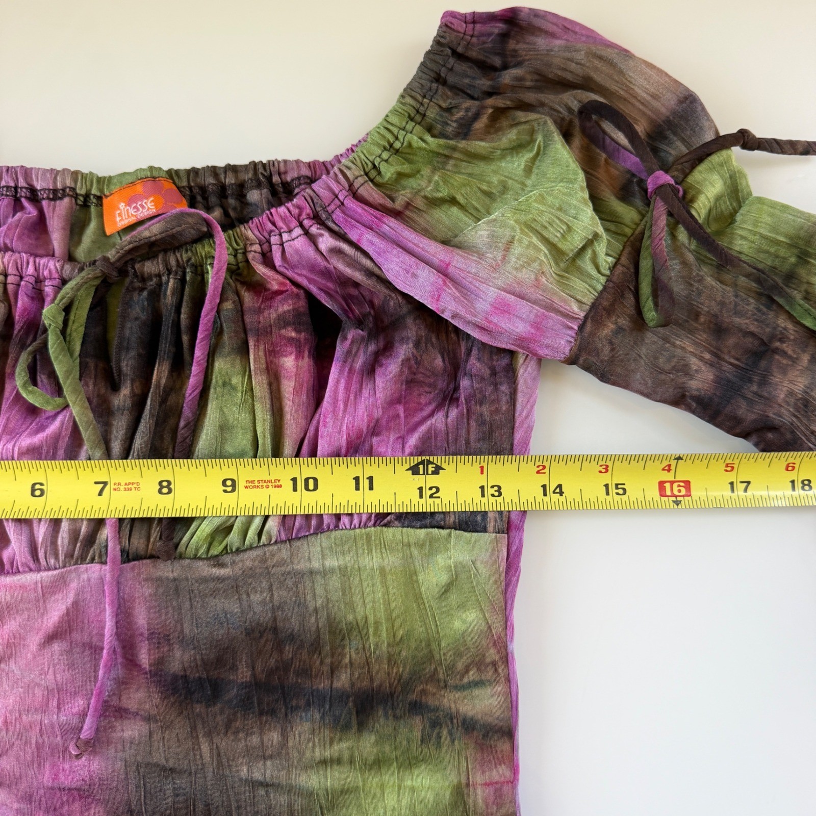 Purple Green Tie Dye Milkmaid Top Fairy Grunge Y2K Vintage Small