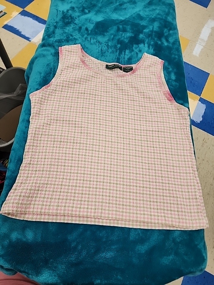 Lemon Grass Smocked Multi-Colored Sleeveless Top Size L