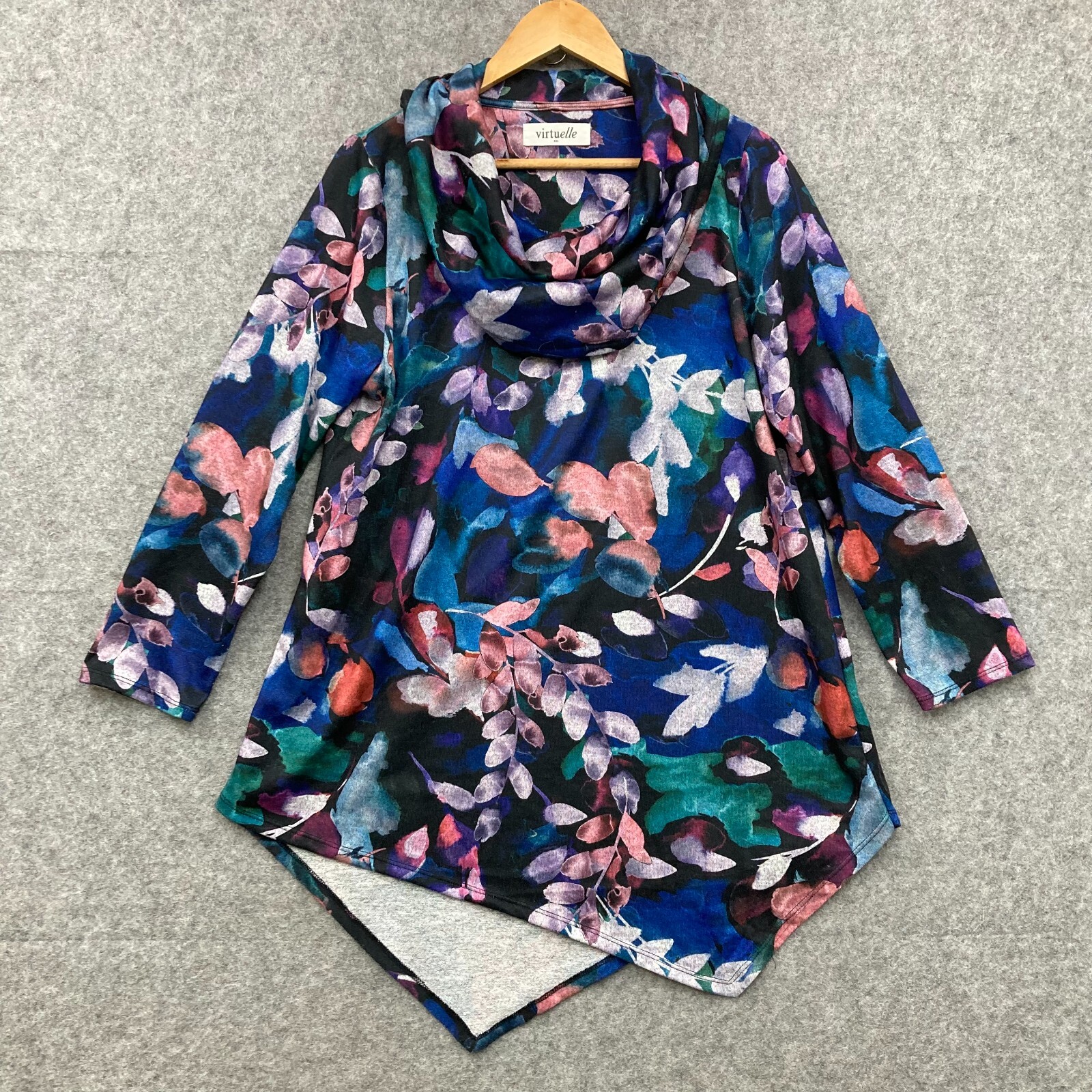 Virtuelle Top Womens 2XS XXS Multicolour Floral Plus Size 3/4 Sleeve 54501