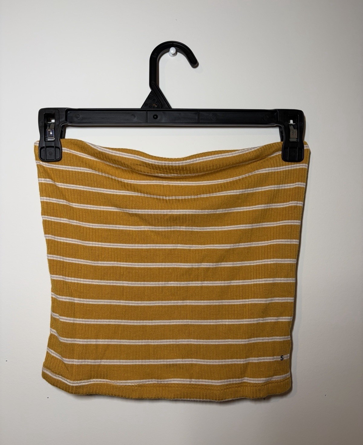 American Eagle Outfitters Yellow/White Striped Ribbed Tube Top S