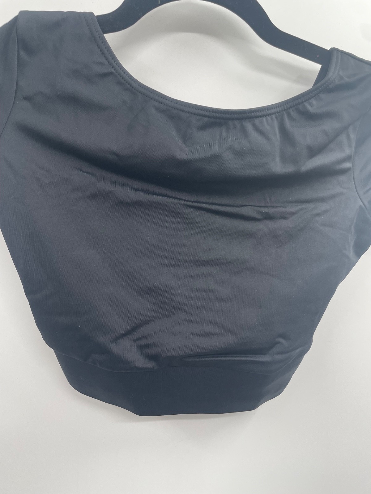 NWT Balera 14282 Knotted Bow Back Crop Top Women’s 4/6 Black Short Sleeve SA