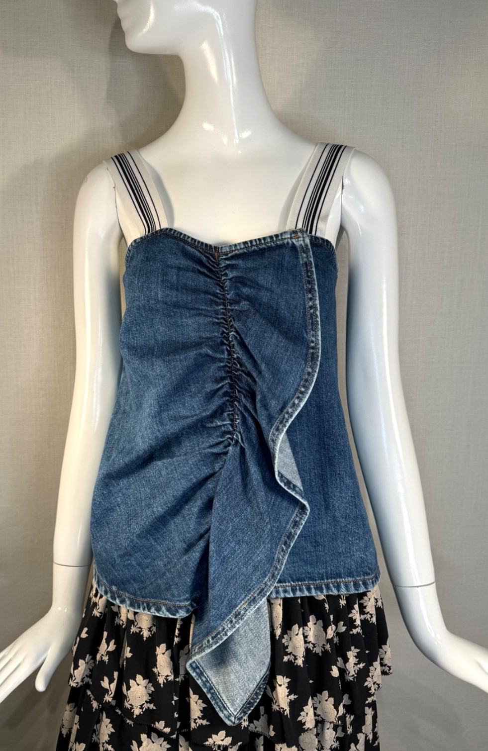 SPORTMAX CODE Max Mara Denim Necton Zipper Front Tank Top SIZE IT40 US6 M, 2019