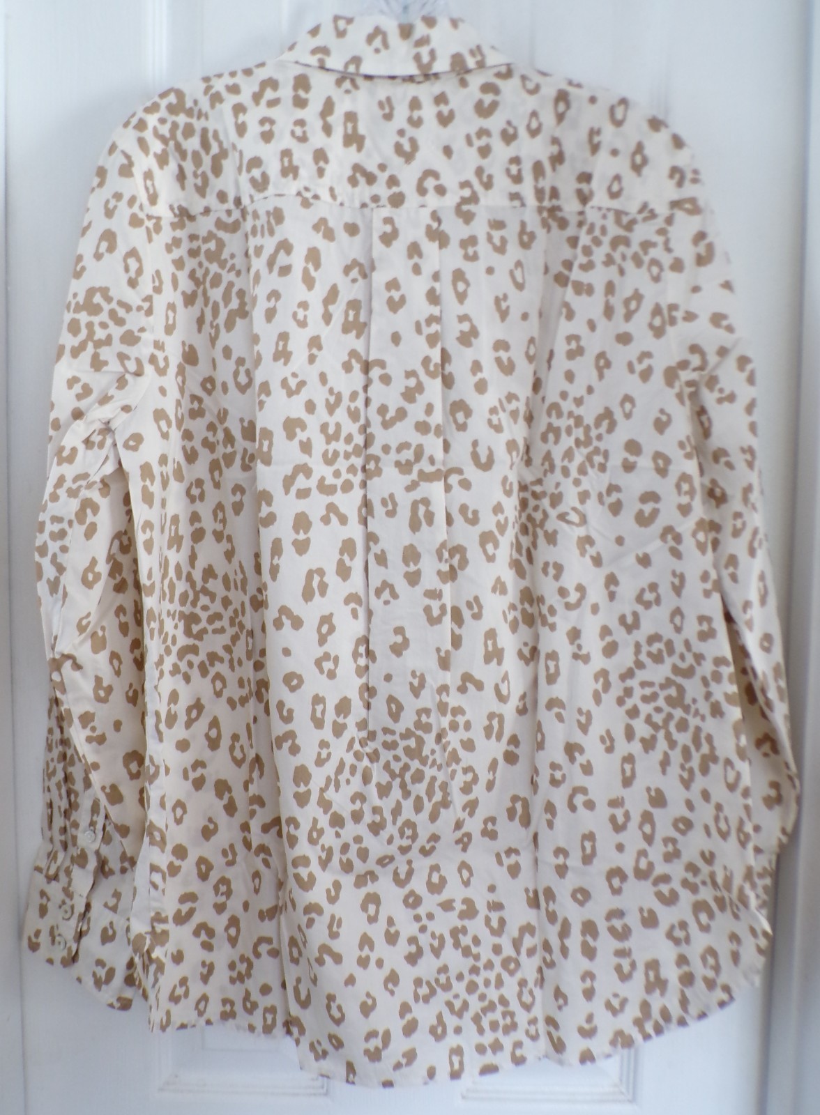 NWT NEW PRE FALL TALBOTS LARGE MODERN CLASSIC LEOPARD PRINT BUTTON SHIRT $94.50