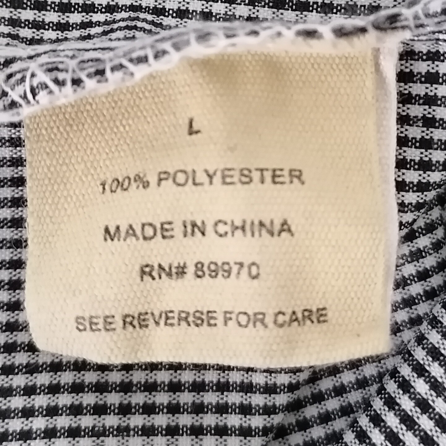 Love Notes Women’s Black White Plaid Off The Shoulder 3/4 Sleeve Blouse Size L