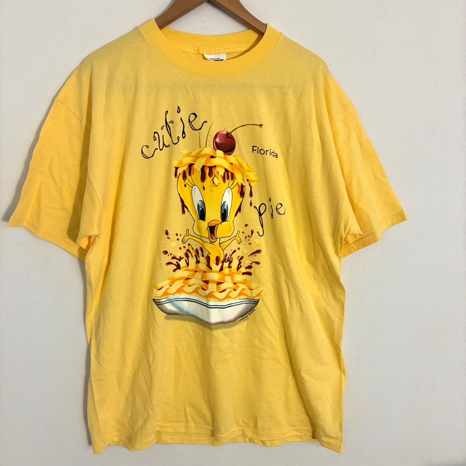 Vtg 90s Looney Tunes Tweety Bird Cutie Pie Shirt Womens XL Florida Graphic Tee
