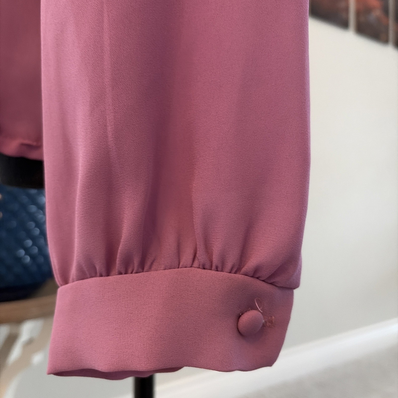 166 One Sixty Six VTG 80s Women’s Top Blouse Purple Large Pin Tucks Victorian