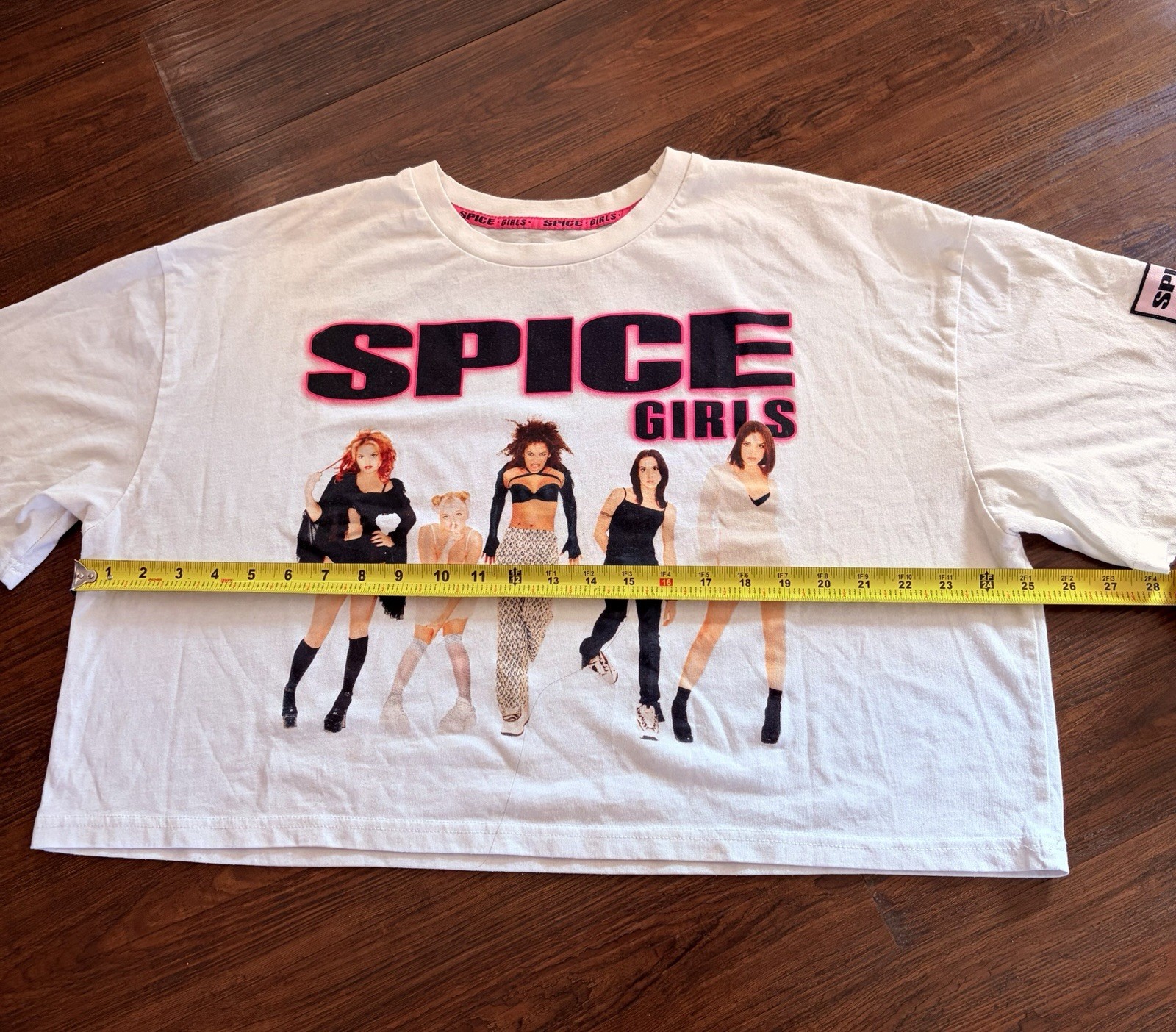 Spice Girls Women’s XL White Crew Neck Short Sleeve Graphic Logo Cropped T-Shirt