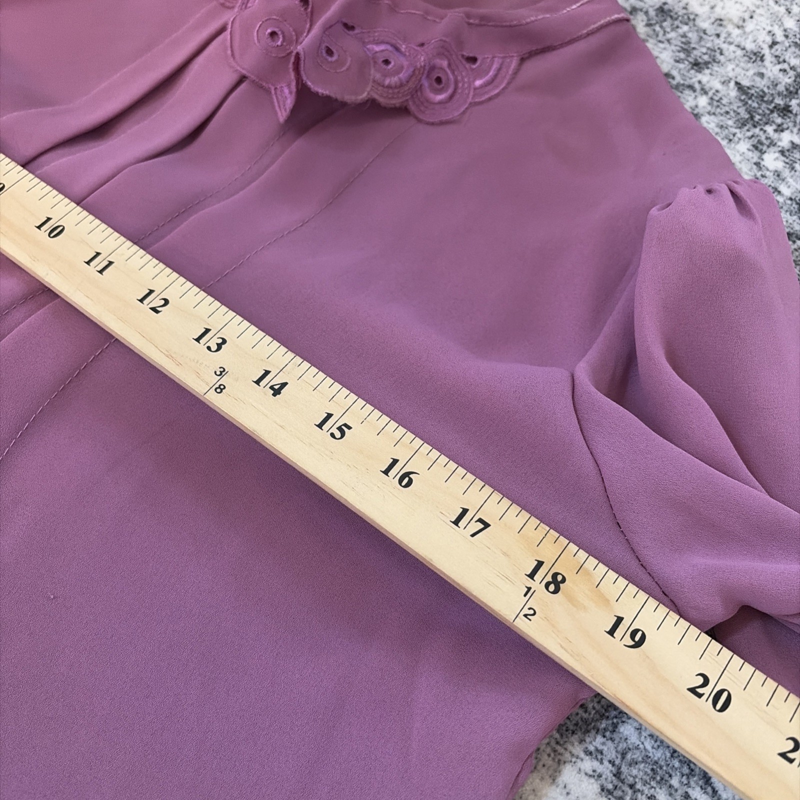 166 One Sixty Six VTG 80s Women’s Top Blouse Purple Large Pin Tucks Victorian