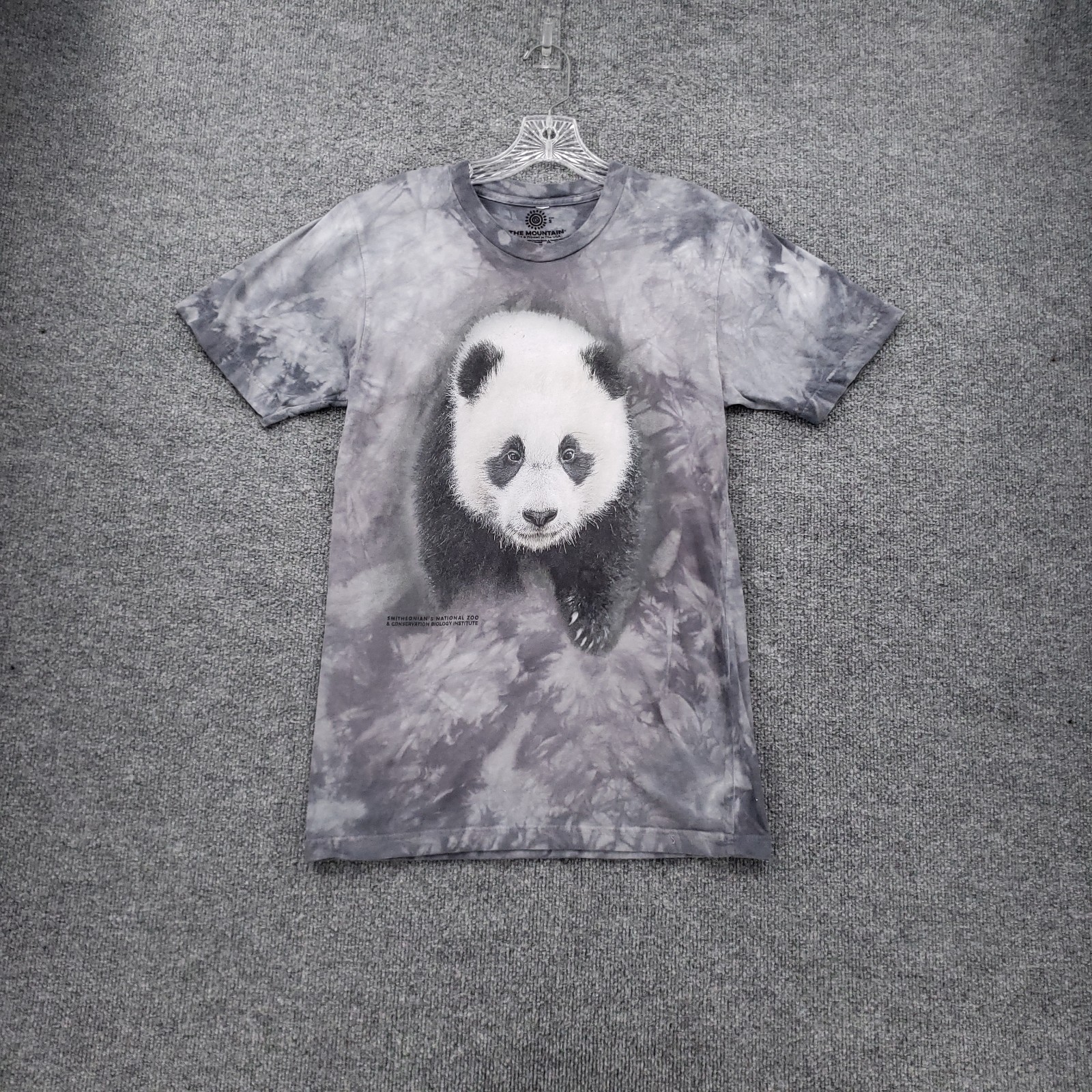 The Mountain T Shirt Women Small Gray Giant Panda Tie Dye Crew Neck Short Sleeve