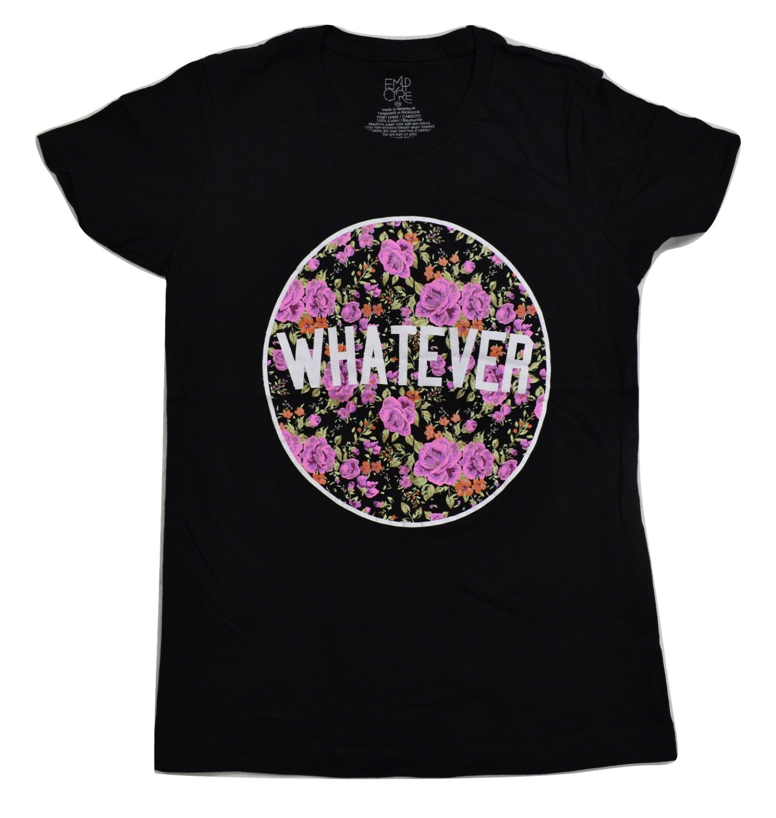 Empyre Womens Floral Print Whatever Black Shirt New XS, S, M, L