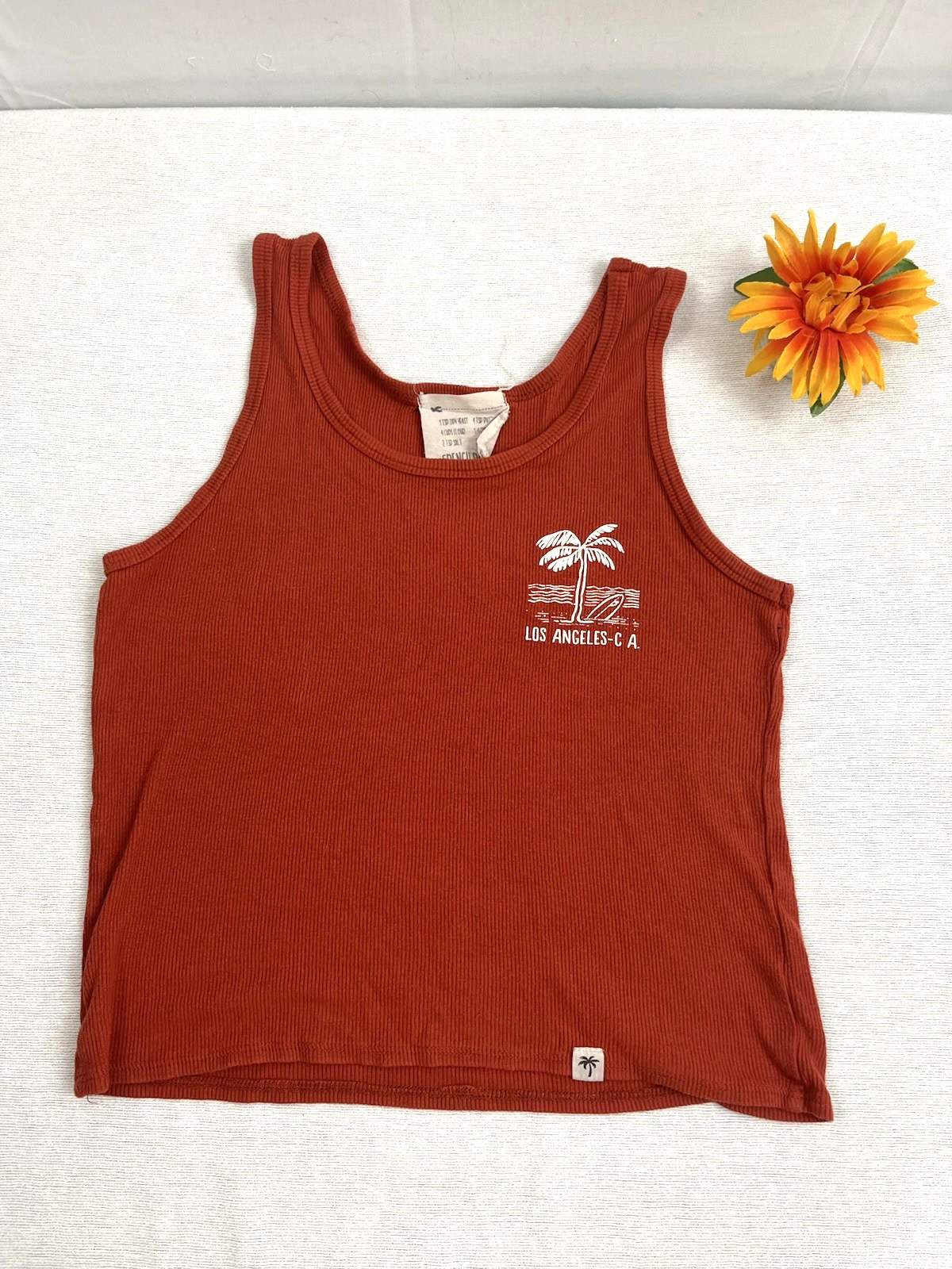 French Pastry Cropped Tank Top California Womens S Yoga Happiness Ribbed Stretc