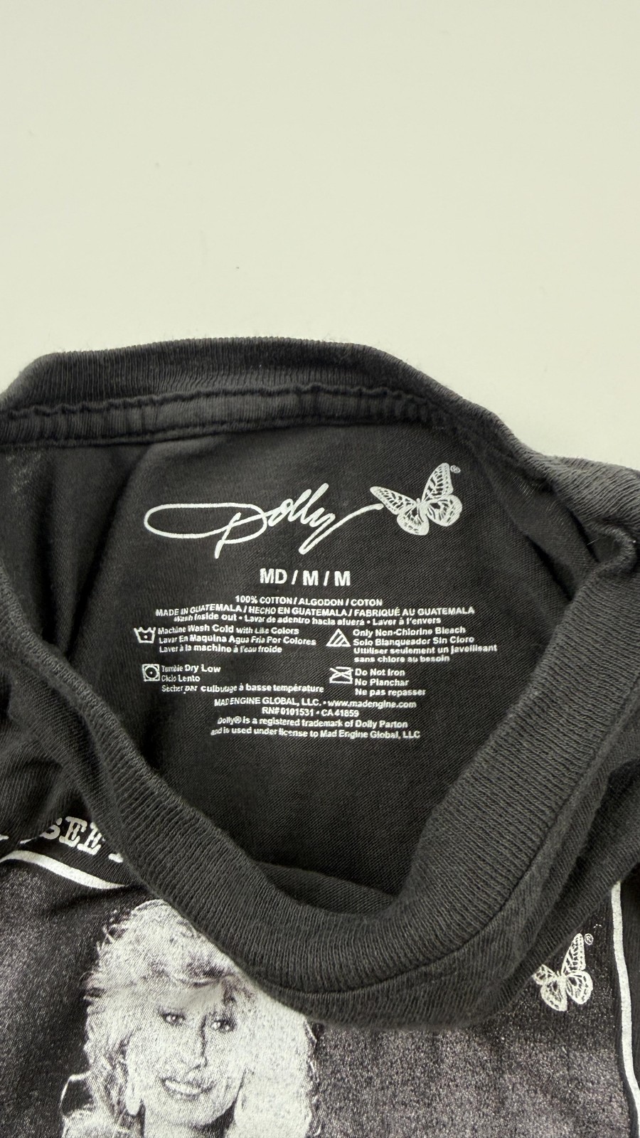 Dolly Parton Shirt Womens Medium Black Rainbow Quote Flowers Country Music Tee