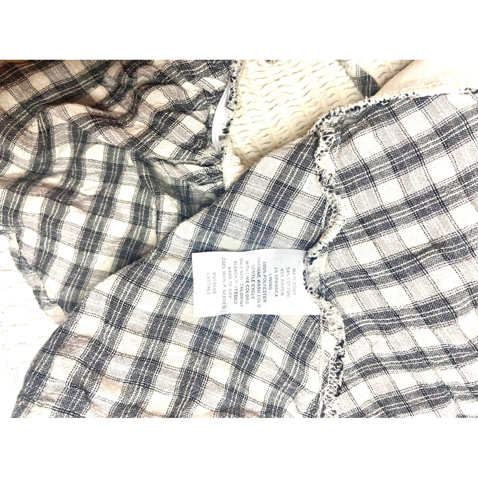 BP Gingham Puff Sleeve Folk Cottagecore Peplum Top