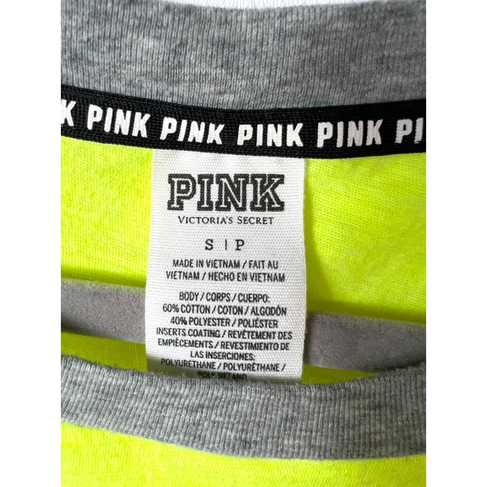 Pink Victoria’s Secret long sleeve top women’s Size small Color block Green Gray
