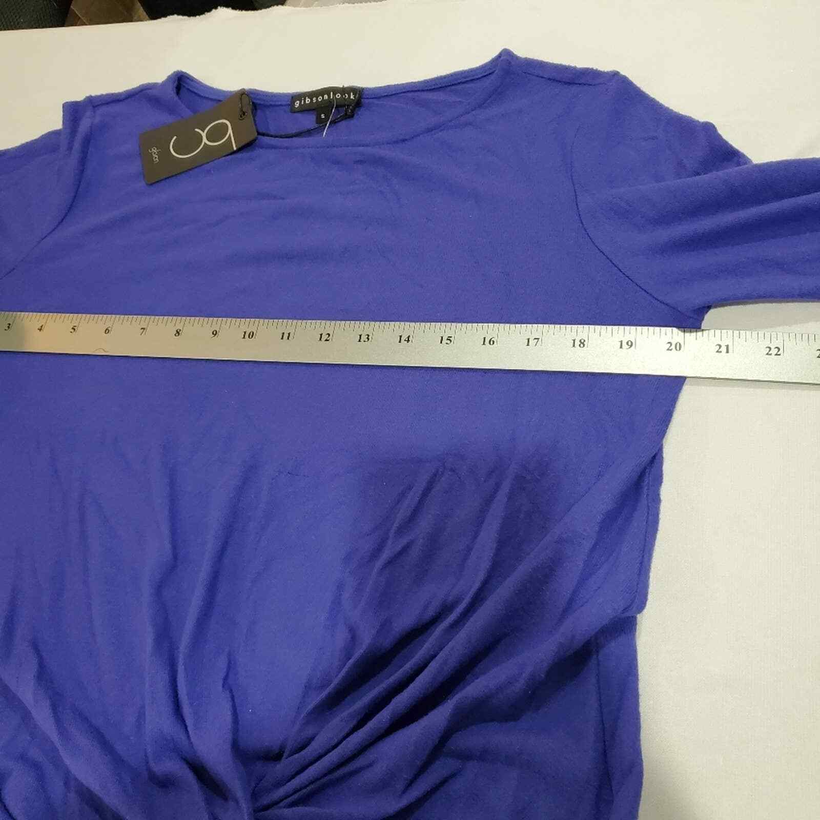 NWT Gibson Look Blue Knotted 3/4 Sleeve Blouse Size Small