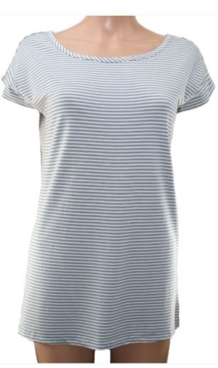Ladies Grey TOP Cap Sleeve Round Neck Tie-Back BC CLOTHING T Shirt S M nwots