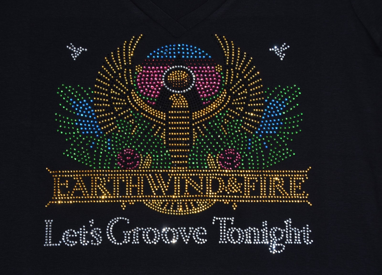 Earth Wind & Fire rhinestone bling shirt or tank XS S M L XL XXL 1X 2X 3X 4X 5X