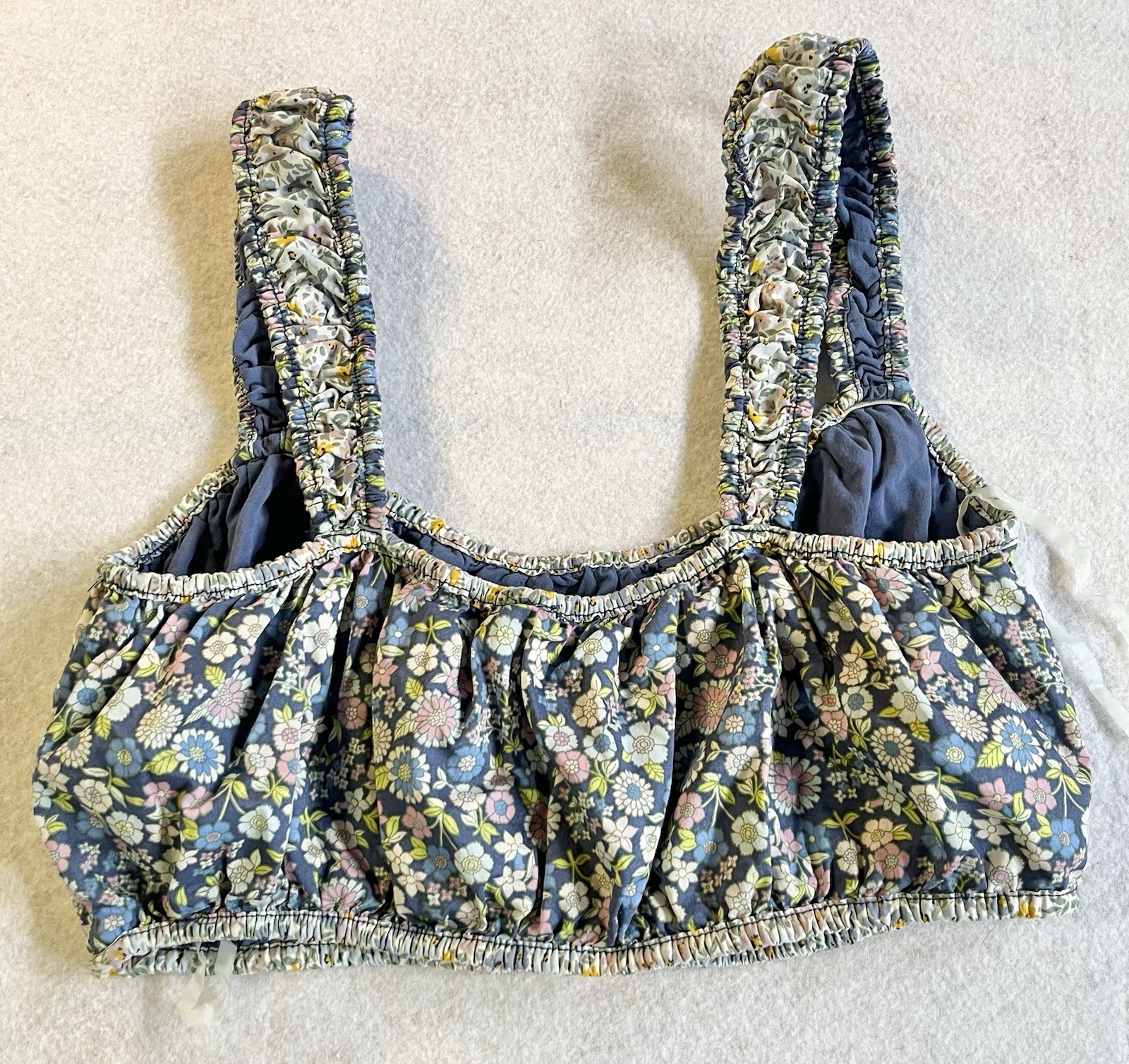NWT American Eagle Outfitters Pull-on Crop Top M Blue Floral