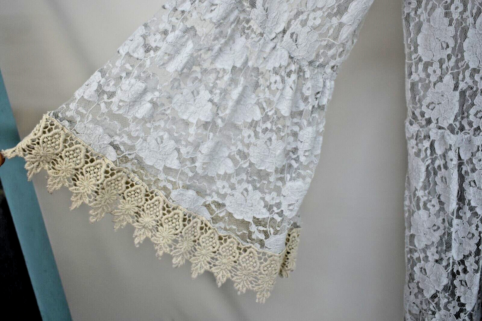 ANTICA SARTORIA BLUE & CREAM LACE TOP/DRESS OS NWT