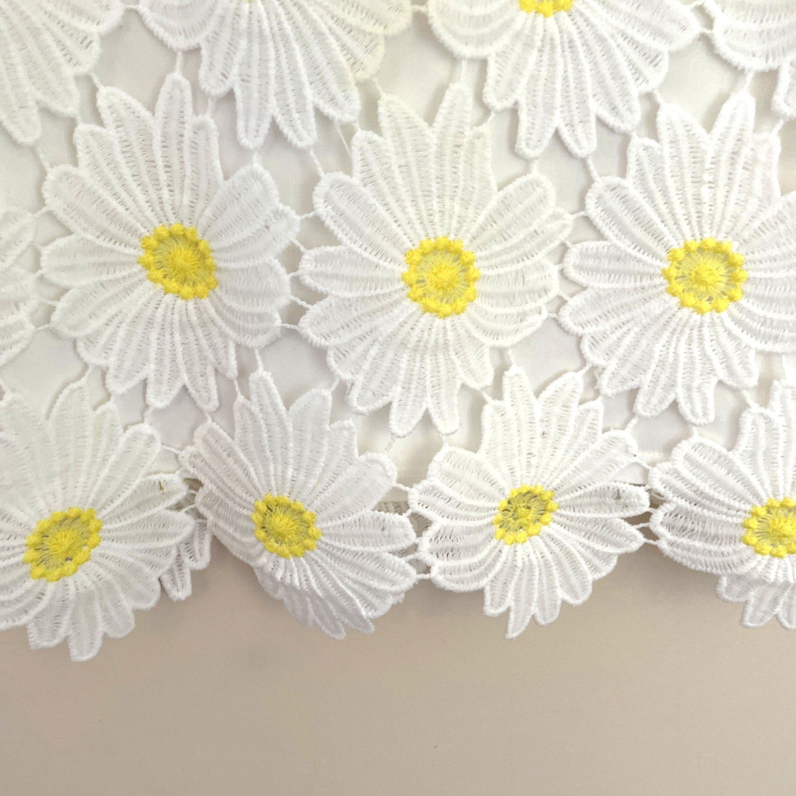 Rafaella Women’s Crochet Top Size PS Yellow Daisy Lined Spring Colorful Dopamine