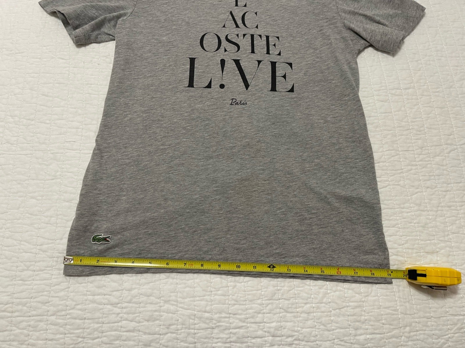 Lacoste L!ve LIVE women’s t-shirt Heather Grey Soft Cotton Blend Size 3 Medium