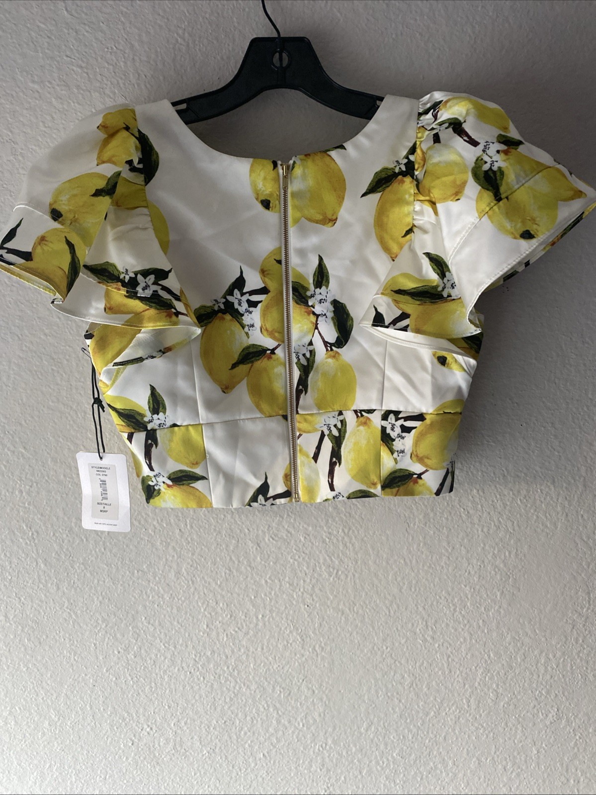 AMUR LANNA LINEN/COTTON OFF WHITE FLUTER CROP TOP SIZE 8 ( RUN SMALL) $268