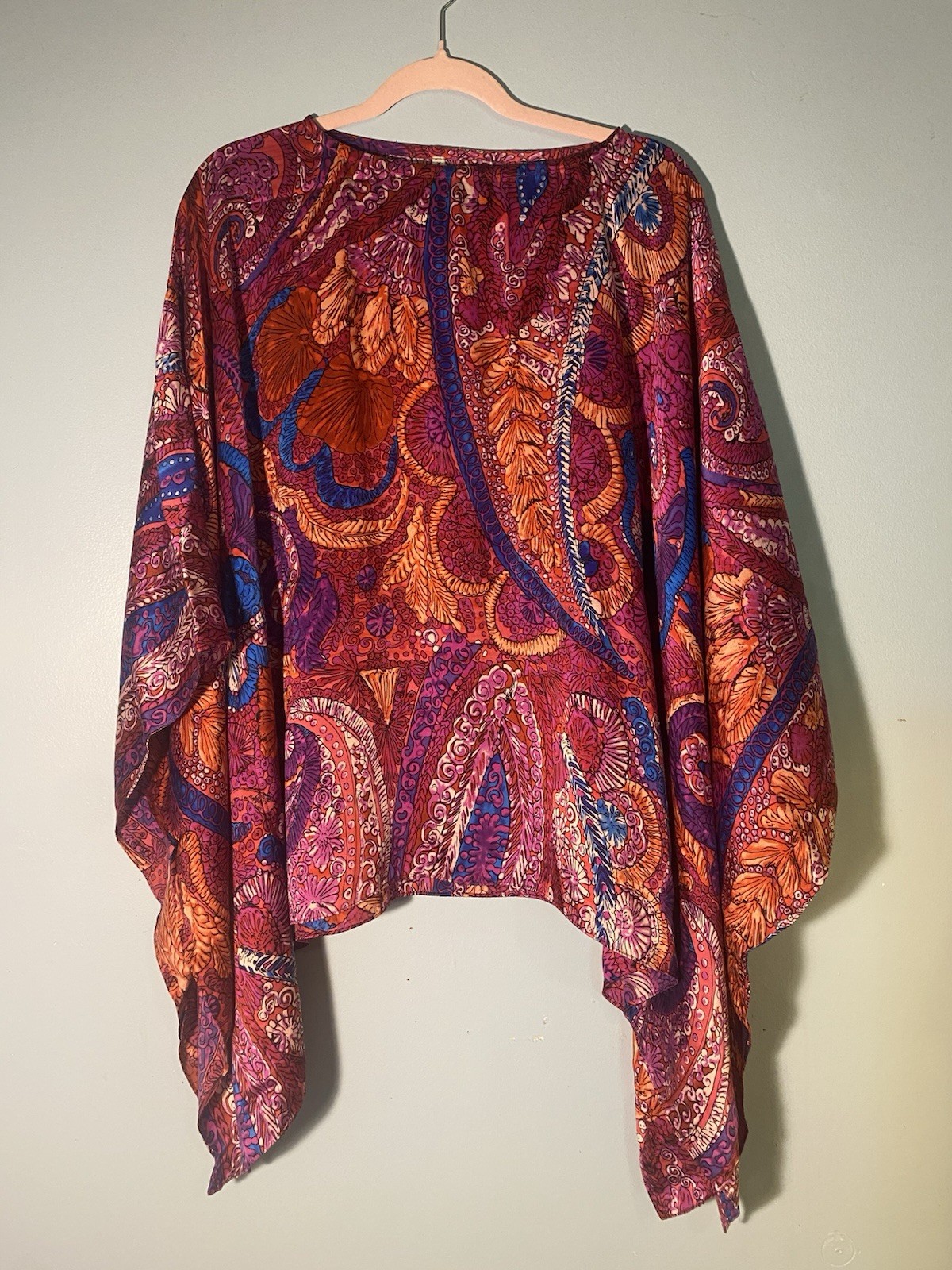 MACK and MACK silky boho Coastal flowy kimono style tunic blouse Large