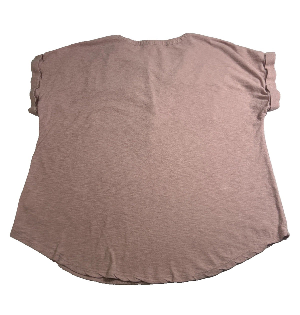 Lucky Brand Henley Top Womens Large Pink Short Cap Sleeve Popover Pocket Tee