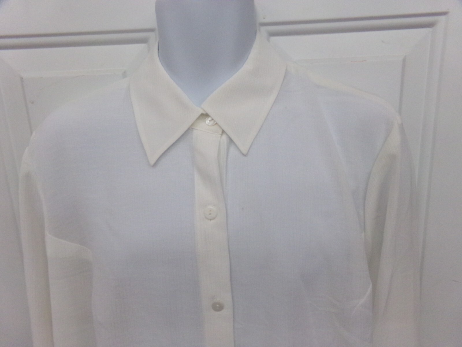 Elisabeth Liz Claiborne Womens Sz 14 Off-White Button Front Blouse NEW MSRP $79