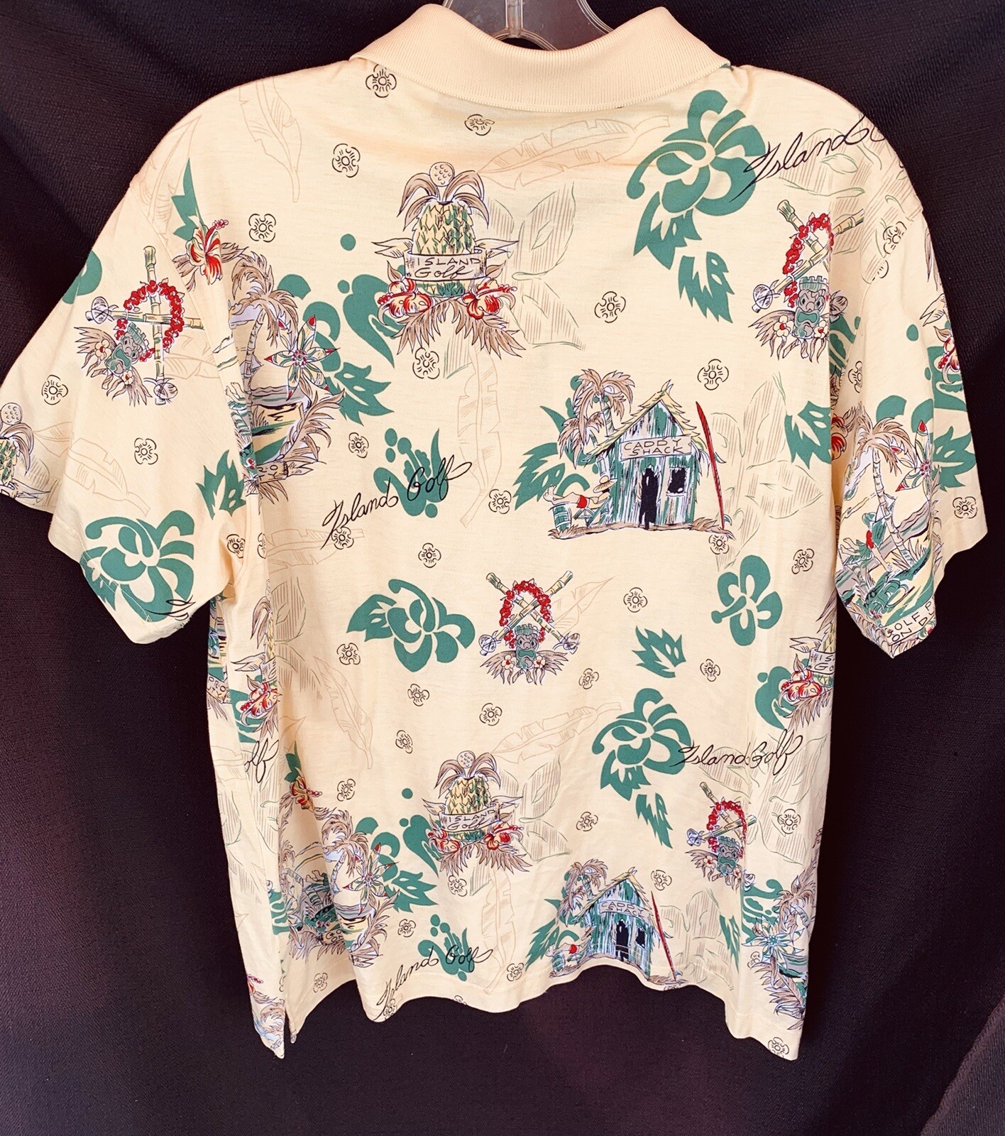 Vintage Hana Sport California Island Golf Caddy Shack Cotton Polo Large Shirt