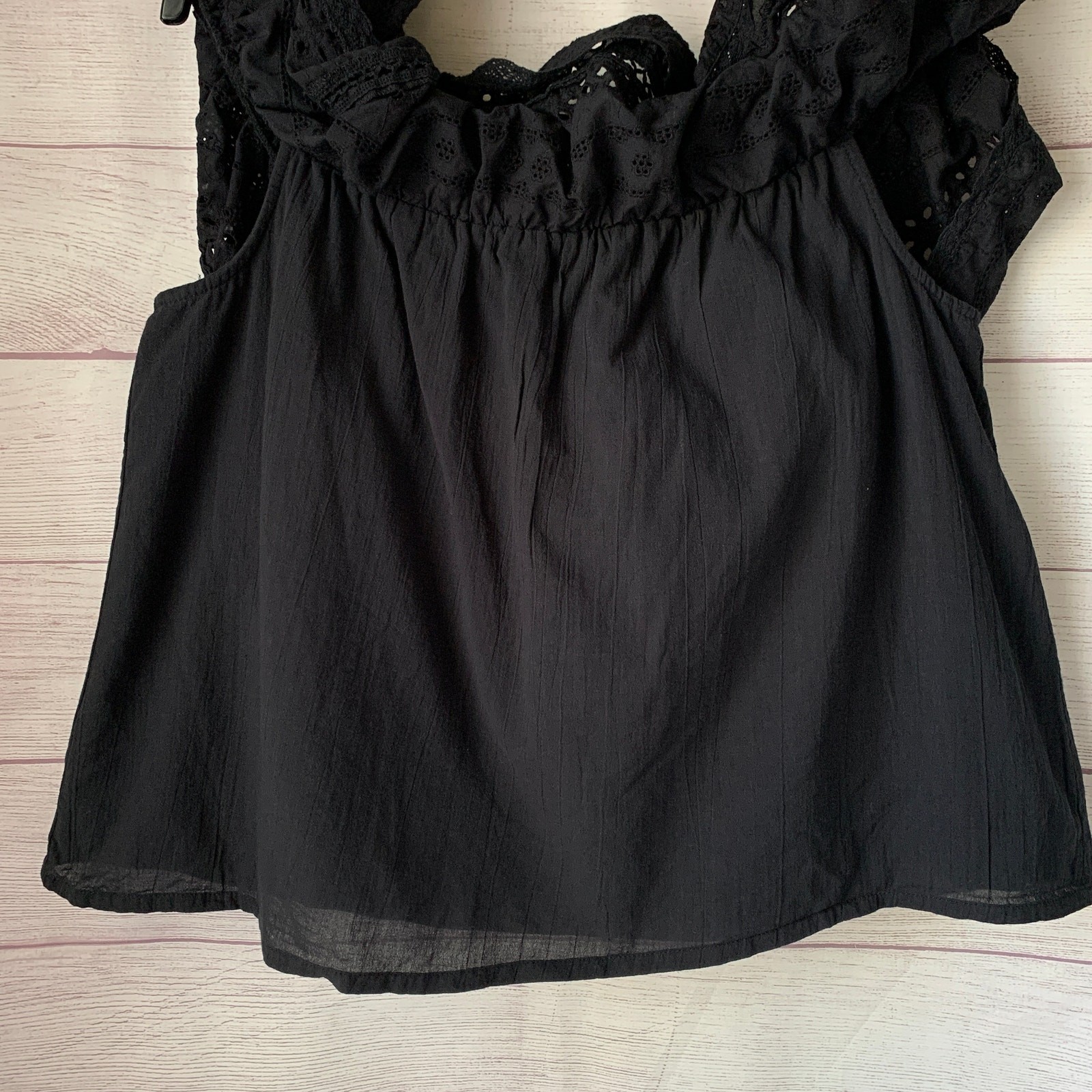 Sofia Jeans by Sofia Vergara Black Eyelet Off the Shoulder Blouse Cotton Size XL