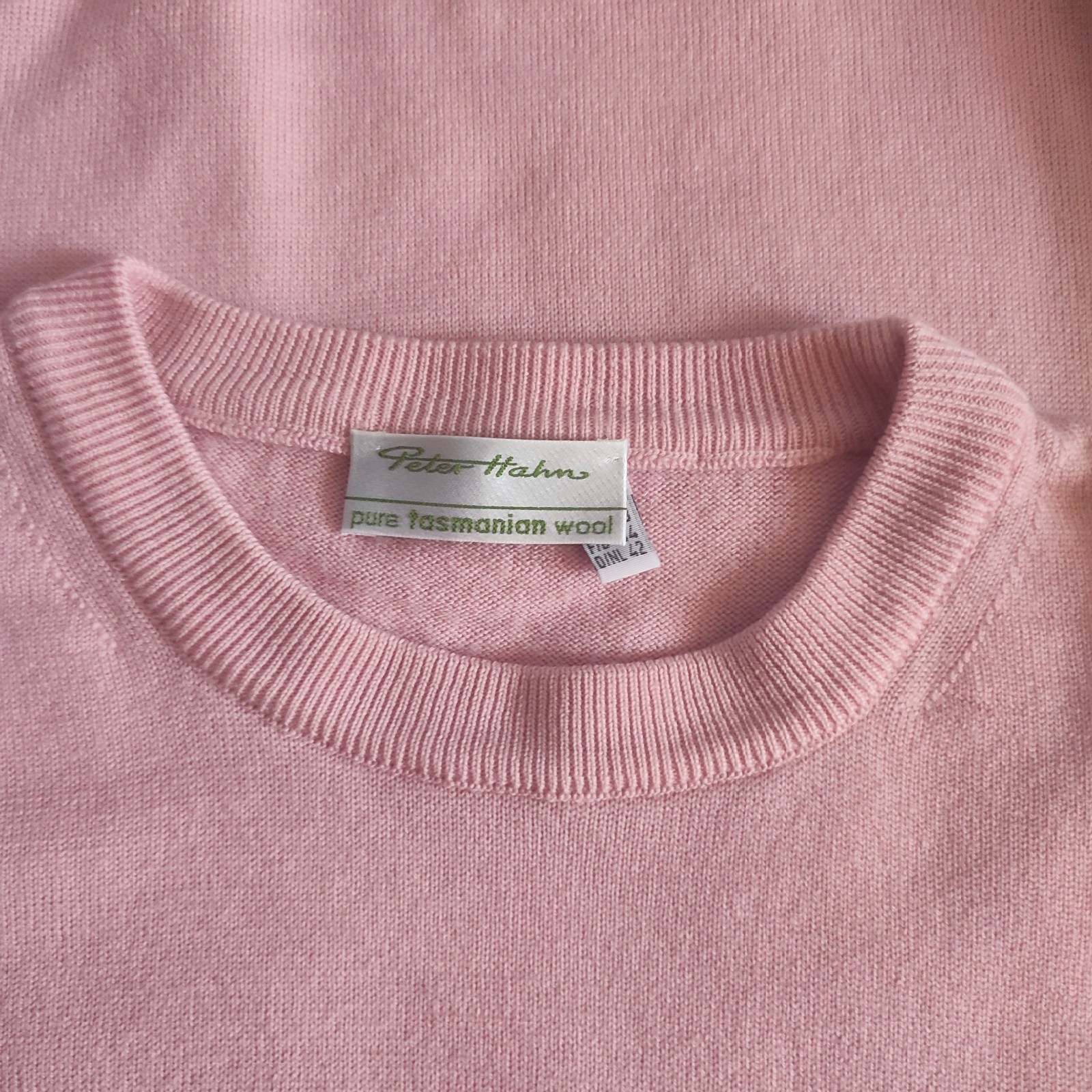 Peter Hahn Women’s Pink T-Shirt Top 100% Tasmanian Wool Size GB 16 US 14 VGC