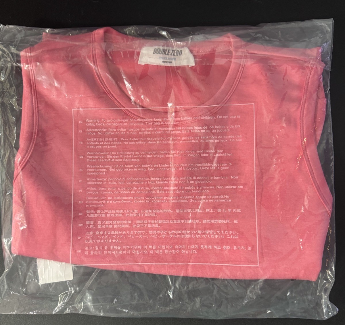 Double Zero Scuba Top Womens M Hot Pink Sleeveless Crew Neck Stretch Banded Hem