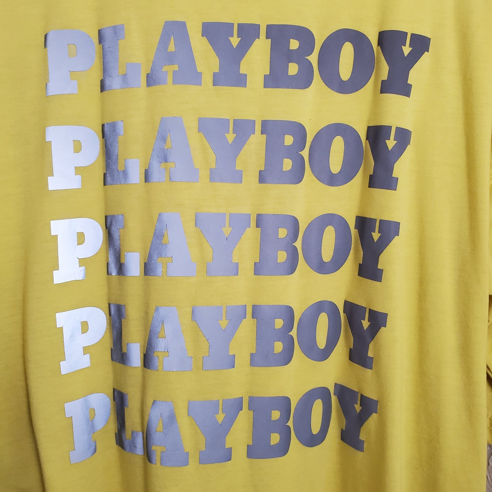 Playboy X Misguided Yellow T-Shirt Size 2XL Women’s