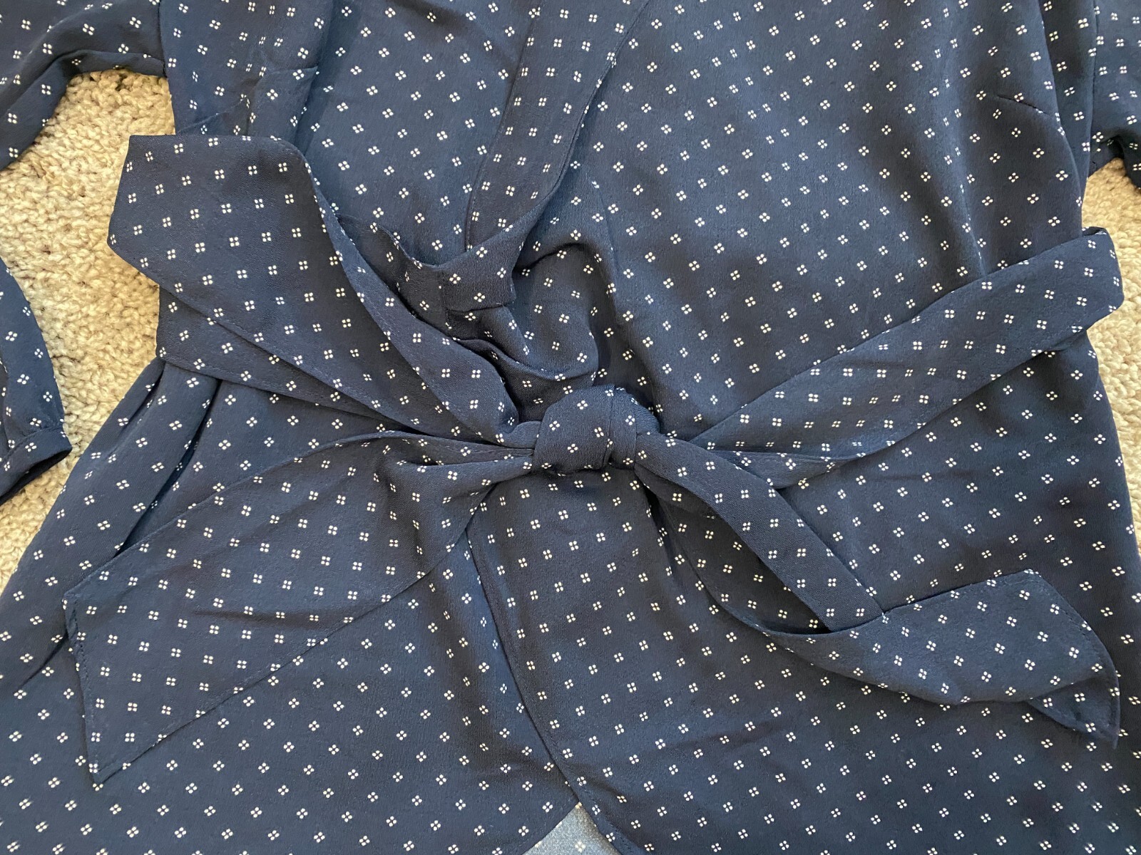 J Crew Women’s Blouse XXS 2XS Wrap Top Blue Relaxed Corporate Office Casual