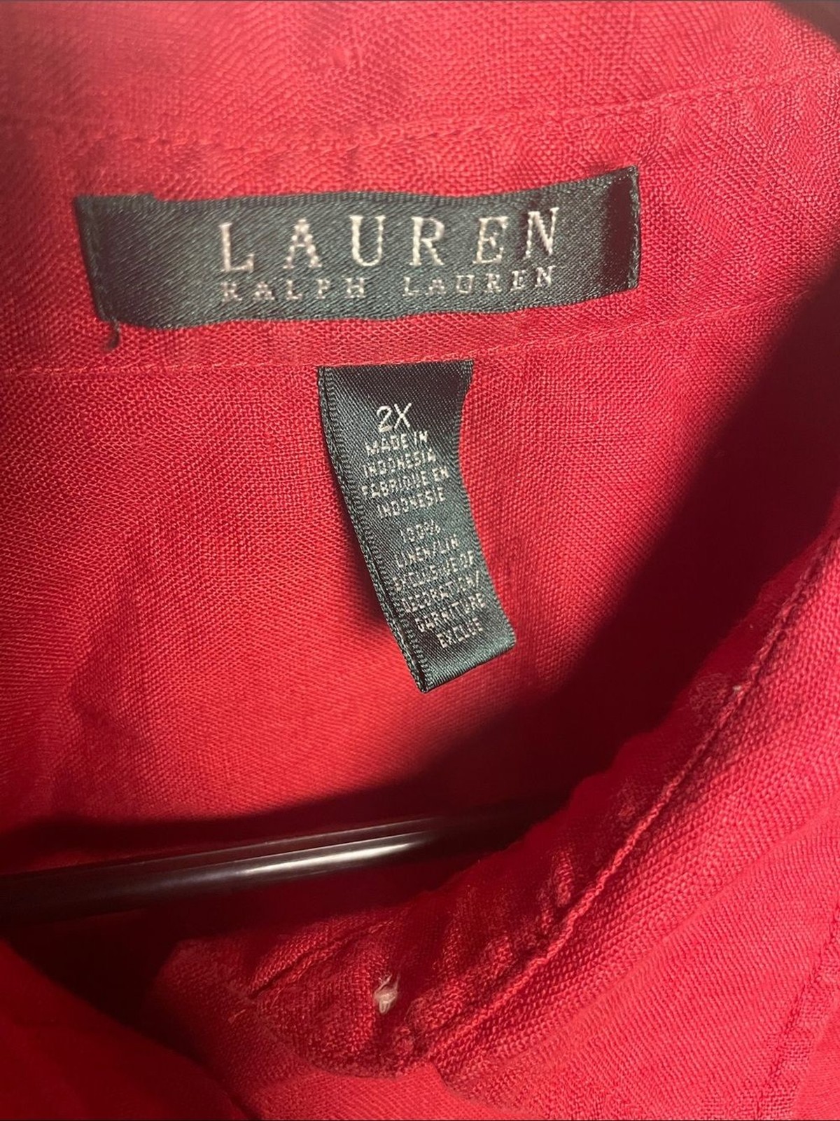 Lauren Ralph Lauren Rust Burnt Orange Button-Down with Chest Pockets 2XL 2X
