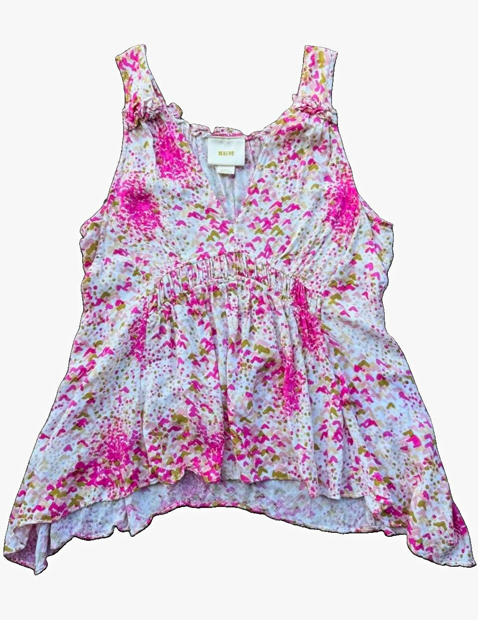 Anthropologie Women’s Maeve Tank Top with pink, green/white floral size small