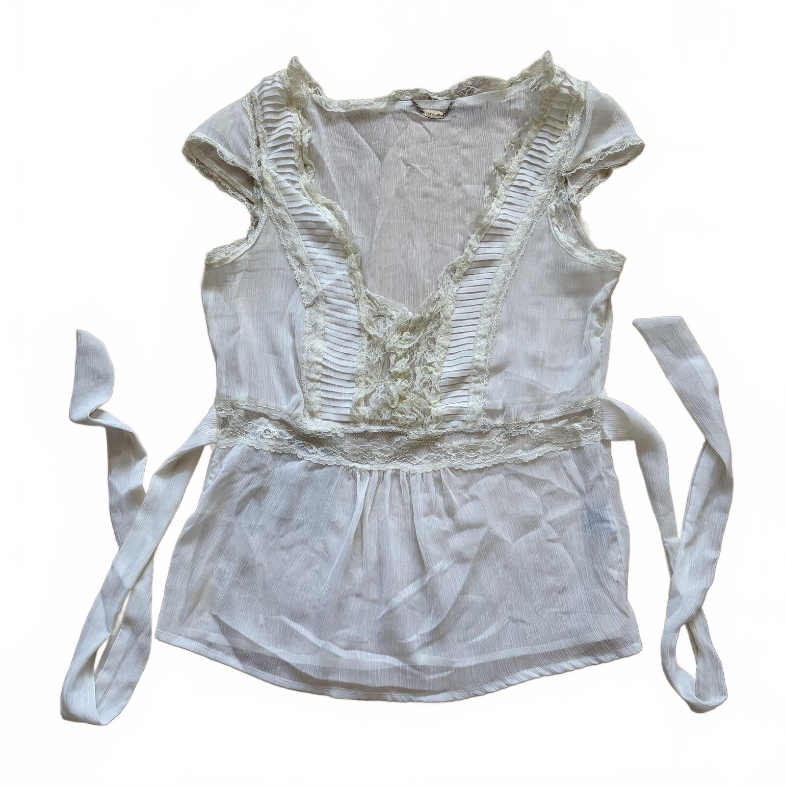 Y2K Top Boho Hippie Fairy Cottagecore Prarie Sheer Ali & Kris Women Size Medium