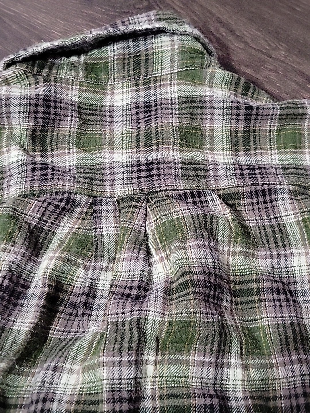Great Northwest Med Button Down Green Brown White Plaid Cotton Flannel Shirt
