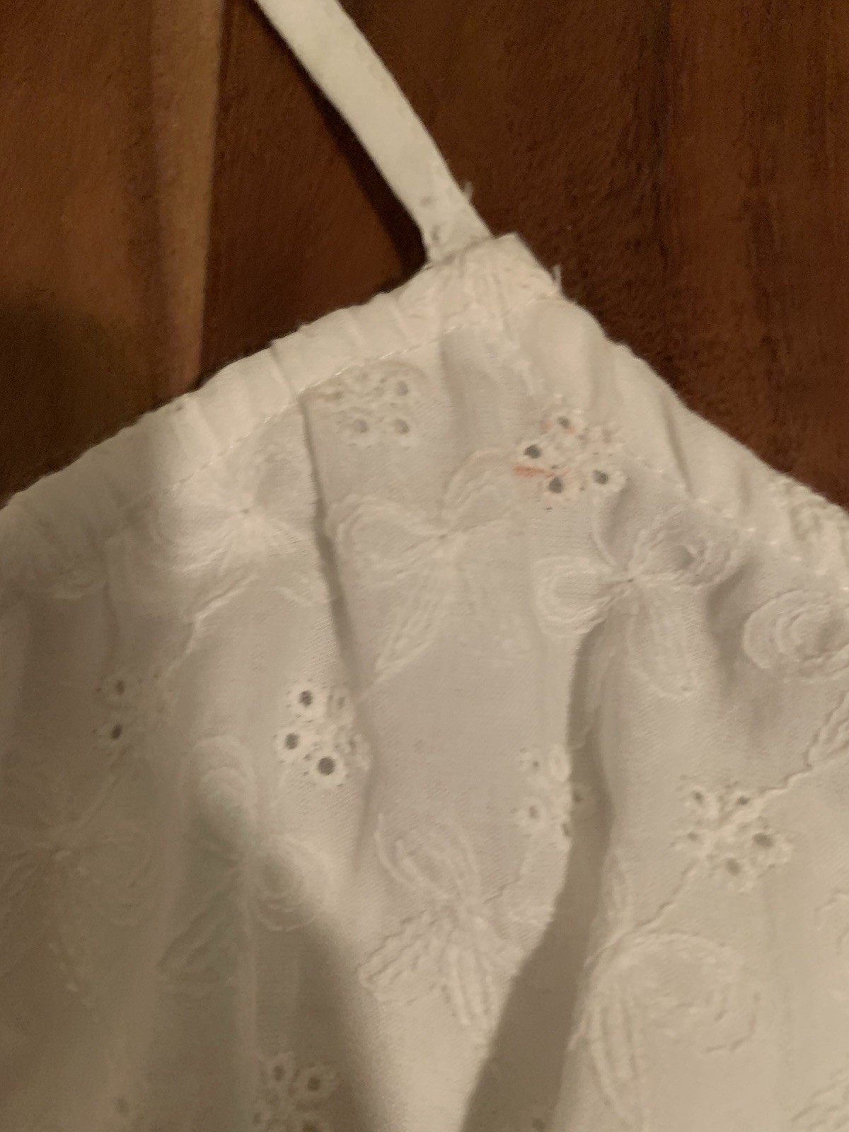 Kirious Los Angeles White Eyelet Embroidered Tie Front Cami, Women’s XS