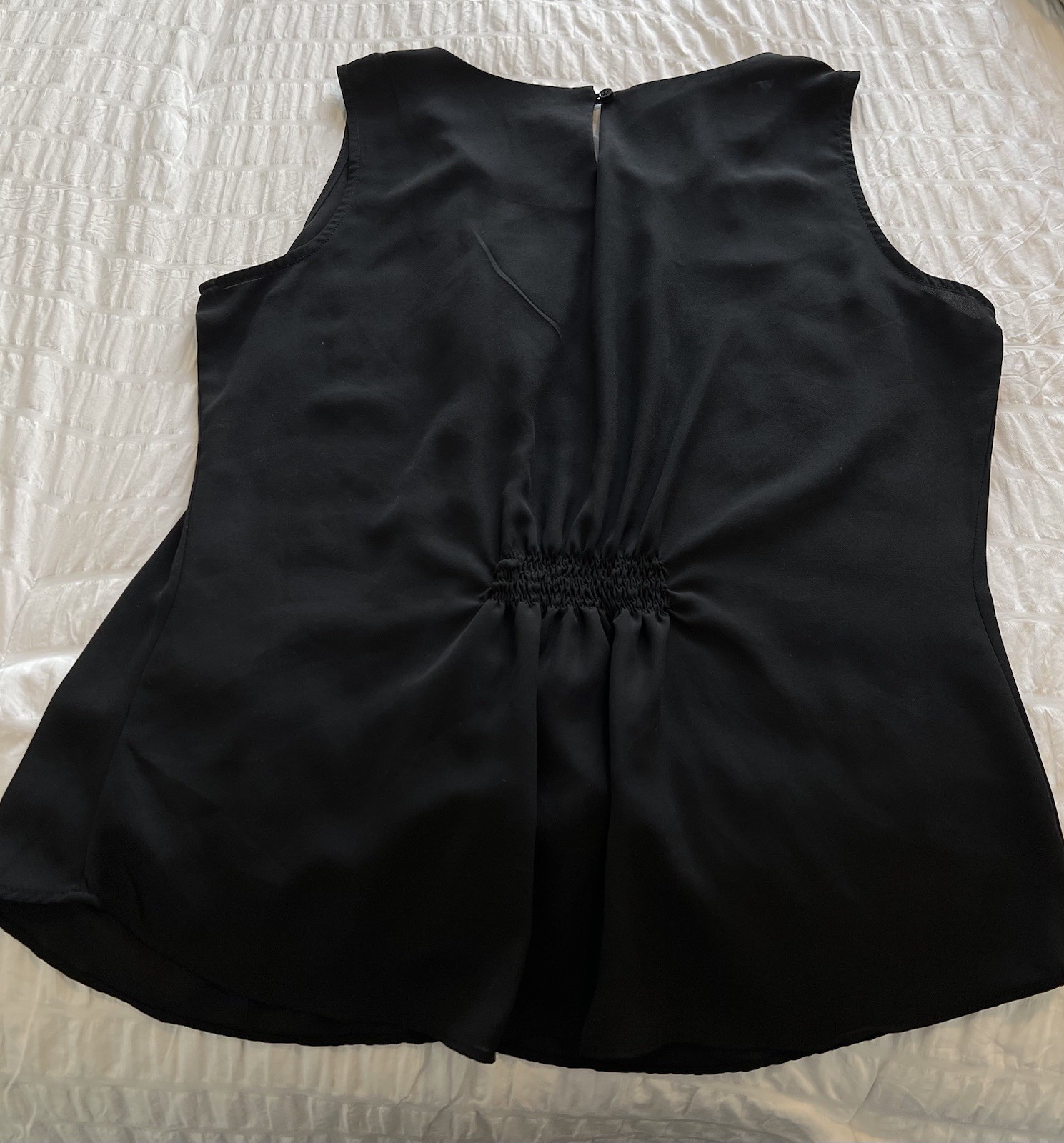 Covington Size L Womens Black Career Ruffle Sleeveless Pullover Blouse