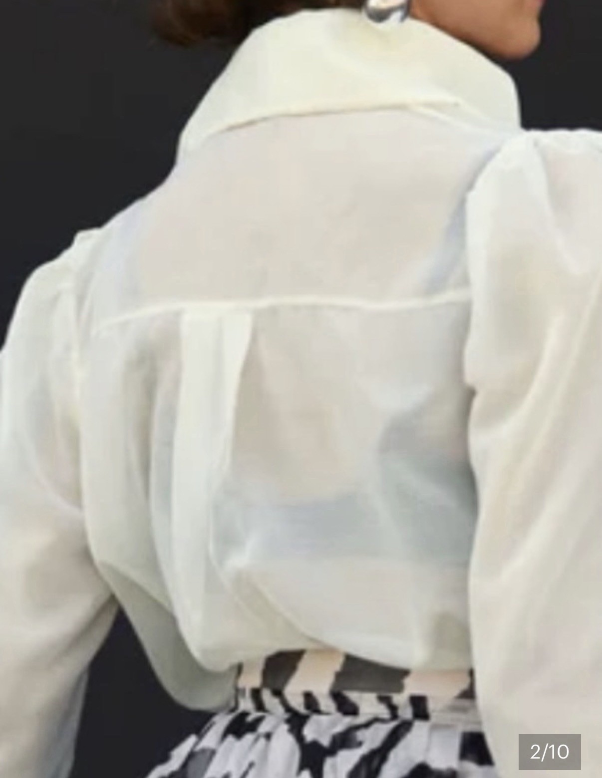 BURU x India Battersea Blouse Sheer Ivory Button Front Top | XL | NWTB Sold Out