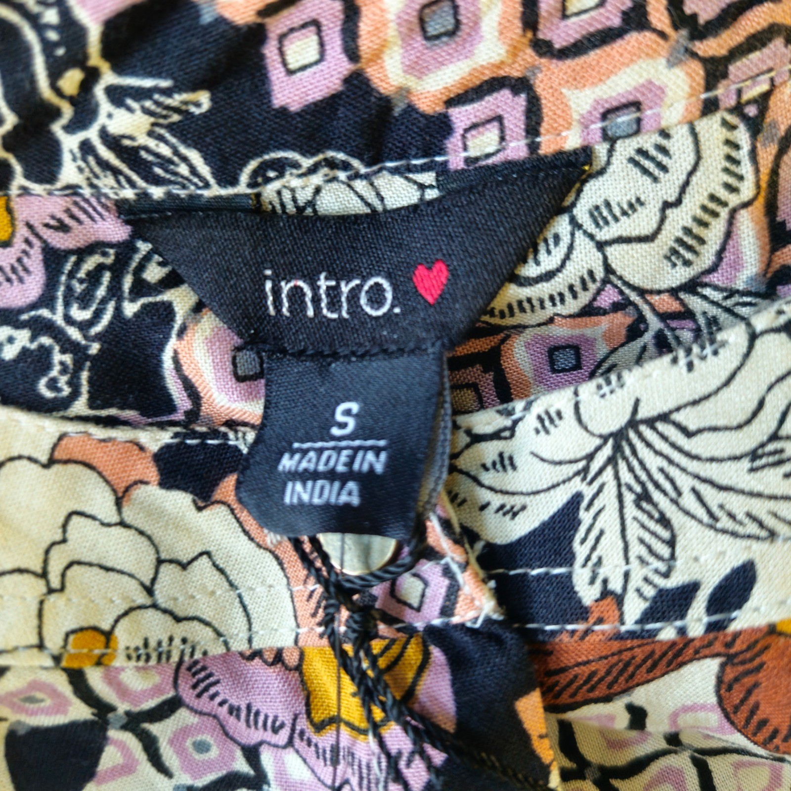New! Intro Floral Patch Button Down Top Small Boho Flower Peasant Cottagecore