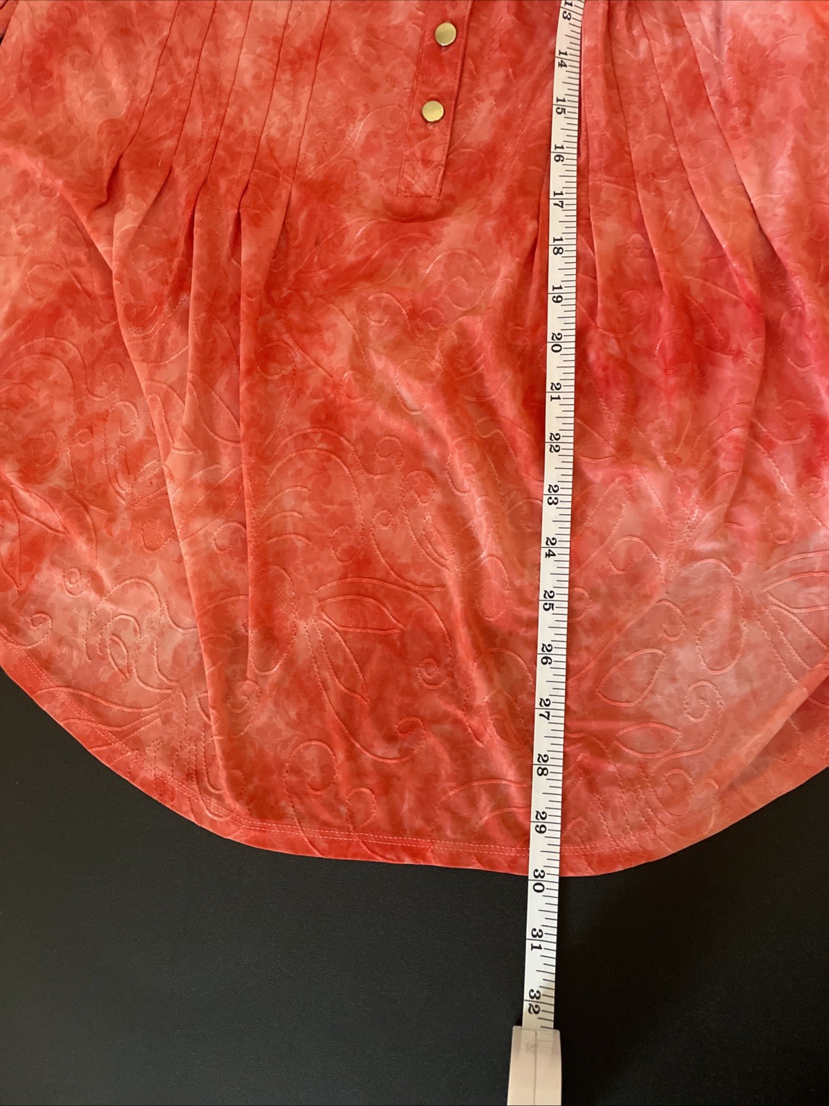 Westport 1962 Peasant Blouse Womens 1X Coral 3/4 Sleeve Flowy Boho