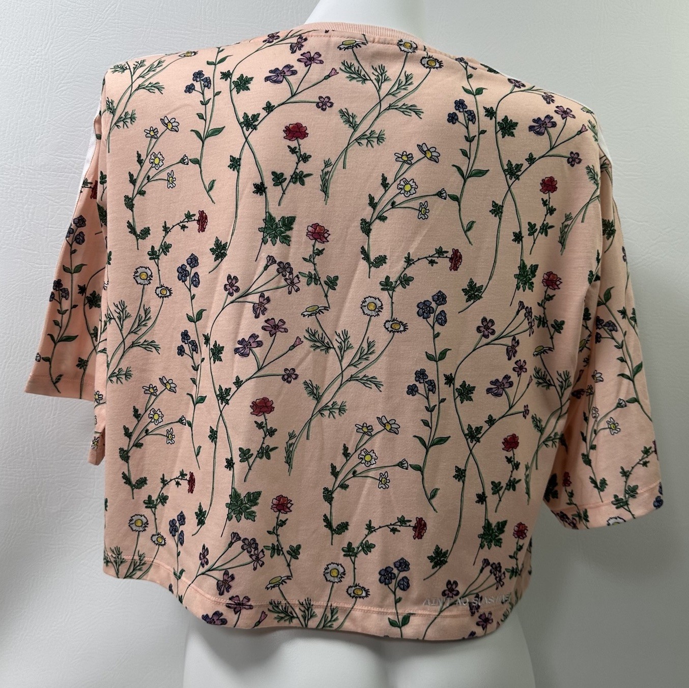 Adidas Originals Floral Crop Top T-Shirt Women’s M Trefoil Ain’t No Sunshine