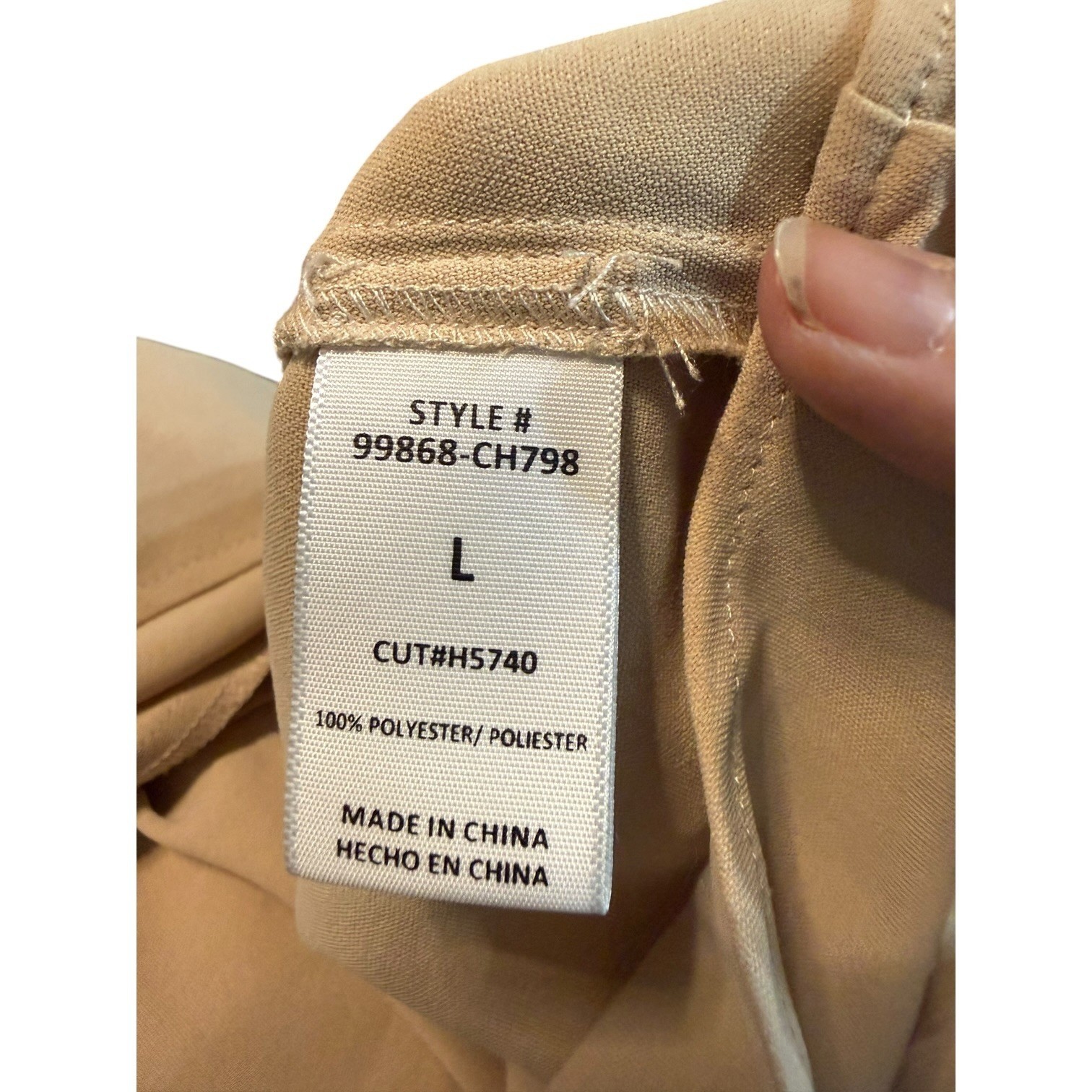 HAVE Los Angeles Tan Beige Long Sleeve Button Down Blouse Shirt 99868-CH798 L